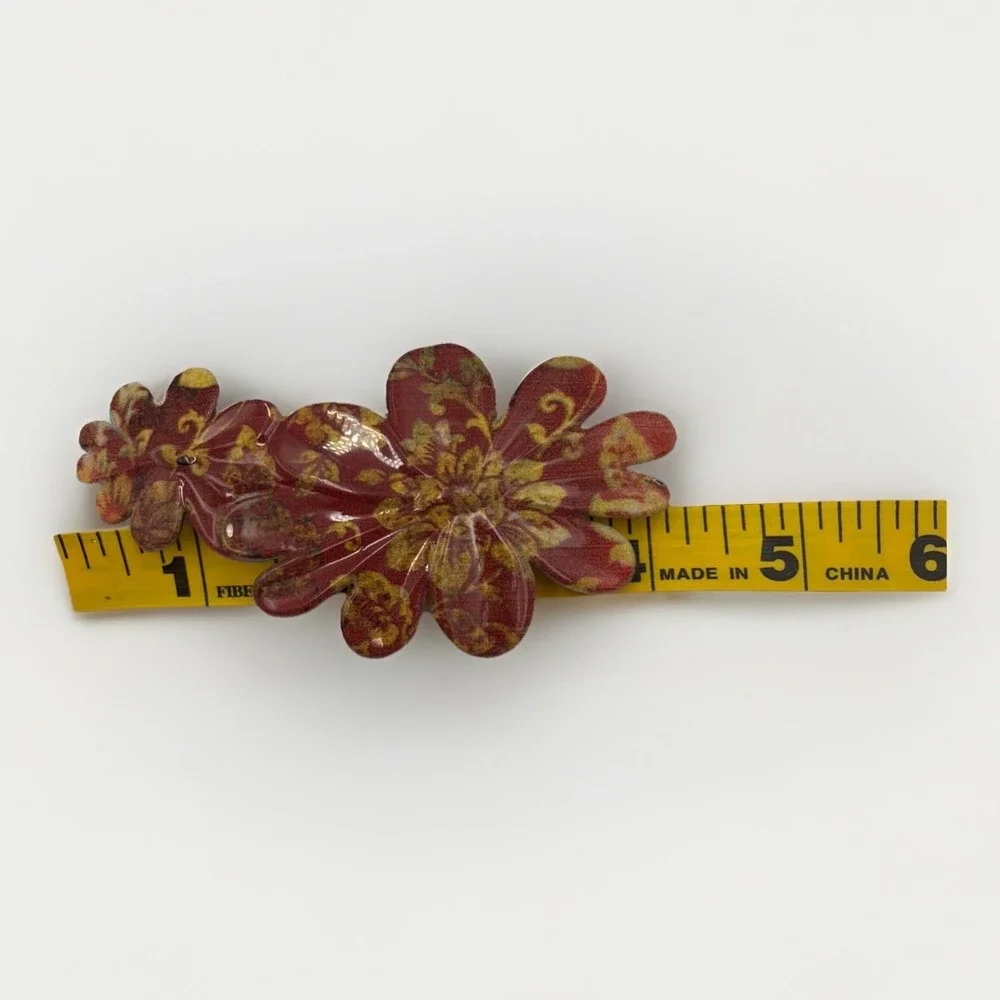 Medusa's‎ Heirlooms Vintage Double Floral Women's Hair Clip Made in France